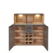 Barschrank >Kathlin< Barfach, Stauraum, LED, basalt / Eiche Dekor - 120x129x37 (BxHxT)