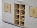 Barschrank >Kathlin< Barfach, Stauraum, LED, basalt / Eiche Dekor - 120x129x37 (BxHxT)
