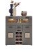 Barschrank >Kathlin< Barfach, Stauraum, LED, basalt / Eiche Dekor - 120x129x37 (BxHxT)
