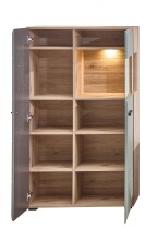 Wohnwand >Kathlin< (5-teilig) schilfgrün / Eiche Dekor - ca. 320x205x47cm (BxHxT)