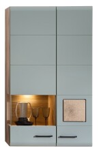 Wohnwand >Kathlin< (5-teilig) schilfgrün / Eiche Dekor - ca. 320x205x47cm (BxHxT)