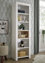 Standregal >Filou< 6 Fächer, Weiß / Artisan Eiche Dekor - 52x200,5x36 (BxHxT)