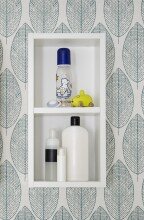 Hängeregal >Filou< 2 Fächer, Weiß, Dekorfolie - 25x50x20cm (BxHxT)