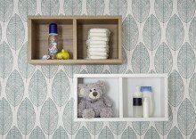Hängeregal >Filou< 2 Fächer, Weiß, Dekorfolie - 25x50x20cm (BxHxT)