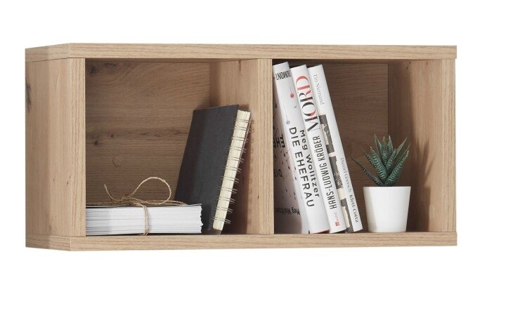 Hängeregal >Filou< 2 Fächer, Artisan Eiche Dekor - 25x50x20cm (BxHxT)