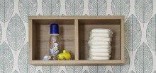 Hängeregal >Filou< 2 Fächer, Artisan Eiche Dekor - 25x50x20cm (BxHxT)