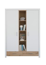 Drehtürenschrank >Filou< 2 Türen, Fächer, Weiß / Artisan Eiche Dekor - 143,2x200,5x55,3 (BxHxT)