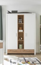 Drehtürenschrank >Filou< 2 Türen, Fächer, Weiß / Artisan Eiche Dekor - 143,2x200,5x55,3 (BxHxT)