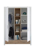 Drehtürenschrank >Filou< 2 Türen, Fächer, Weiß / Artisan Eiche Dekor - 143,2x200,5x55,3 (BxHxT)