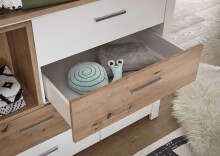 Wickelkommode >Filou< in Weiß / Artisan Eiche Dekor - 120x104x78 (BxHxT)