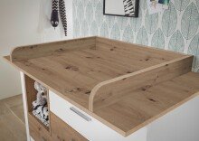 Wickelkommode >Filou< in Weiß / Artisan Eiche Dekor - 120x104x78 (BxHxT)