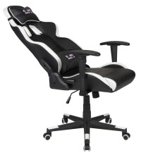 Gaming-Stuhl >Game-Rocker< Racer-Design in schwarz / weiß - 66x128x66cm (BxHxT)
