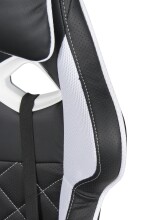 Gaming-Stuhl >Game-Rocker< Racer-Design, schwarz / weiß - 66x128x66cm (BxHxT)