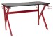 Schreibtisch >Game-Rocker< Halterungen, Carbon optik schwarz / rot - 60x75x120cm (BxHxT)