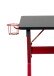 Schreibtisch >Game-Rocker< Halterungen, Carbon optik schwarz / rot - 60x75x120cm (BxHxT)