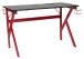 Schreibtisch >Game-Rocker< Halterungen, Carbon optik schwarz / rot - 60x75x120cm (BxHxT)