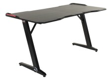Schreibtisch >Game-Rocker< RGB LED Beleuchtung, Carbon-Optik, schwarz - 76x77x152cm (BxHxT)