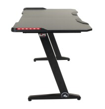 Schreibtisch >Game-Rocker< RGB LED Beleuchtung, Carbon-Optik, schwarz - 76x77x152cm (BxHxT)