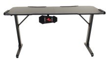 Schreibtisch >Game-Rocker< RGB LED Beleuchtung, Carbon-Optik, schwarz - 76x77x152cm (BxHxT)