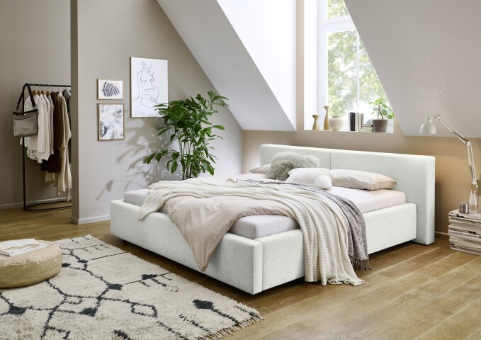 Polsterbett >Cube< Liegefläche 160x200cm, weiß, Stellmaß: 200x82x227cm (BxHxT)