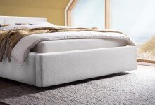 Polsterbett >Cube< Liegefläche 140x200cm, cement, Stellmaß: 180x82x227cm (BxHxT)