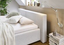 Polsterbett >Cube< Liegefläche 180x200cm, cement, Stellmaß: 220x82x227cm (BxHxT)