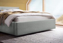 Polsterbett >Cube< Liegefläche 140x200cm, ash, Stellmaß: 180x82x227cm (BxHxT)