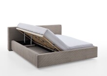 Polsterbett >Cube mit BK< Liegefläche 180x200cm, taupe, Stellmaß: 220x82x227cm (BxHxT)