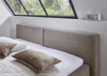 Polsterbett >Cube mit BK< Liegefläche 180x200cm, taupe, Stellmaß: 220x82x227cm (BxHxT)