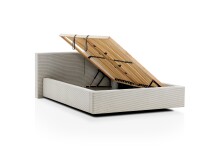 Polsterbett >Cube mit BK< Liegefläche 140x200cm, beige, Stellmaß: 180x82x227cm (BxHxT)