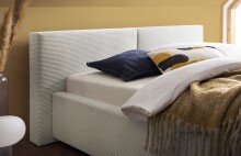 Polsterbett >Cube mit BK< Liegefläche 140x200cm, beige, Stellmaß: 180x82x227cm (BxHxT)