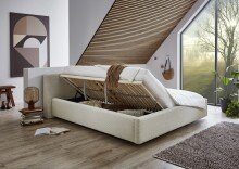 Polsterbett >Cube mit BK< Liegefläche 160x200cm, beige, Stellmaß: 200x82x227cm (BxHxT)