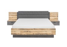 Bettanlage >ALICANTE< 2 Nachtkonsolen, Alpine Lodge / Betonoxid - 305,6x99,5x213,4 (BxHxT)