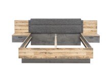 Bettanlage >ALICANTE< 2 Nachtkonsolen, Alpine Lodge / Betonoxid - 305,6x99,5x213,4 (BxHxT)
