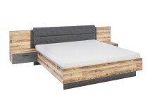 Bettanlage >ALICANTE< 2 Nachtkonsolen, Alpine Lodge / Betonoxid - 305,6x99,5x213,4 (BxHxT)