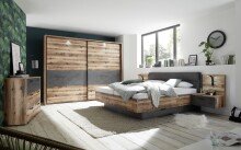 Bettanlage >ALICANTE< 2 Nachtkonsolen, Alpine Lodge / Betonoxid - 305,6x99,5x213,4 (BxHxT)