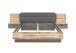 Bettanlage >ALICANTE< 2 Nachtkonsolen, Alpine Lodge / Betonoxid - 305,6x99,5x213,4 (BxHxT)