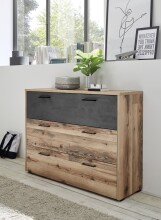 Schubkastenkommode >ALICANTE< 3 Schubladen, Alpine Lodge / Betonoxid - 120x89,4x38 (BxHxT)