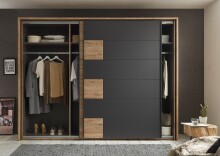 Passepartout >LINEA< in Bartex Eiche / Graphit - 280x215x18cm (BxHxT)