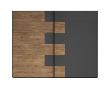 Schwebetürenschrank >LINEA< in Bartex Eiche / Graphit - 270x211x58cm (BxHxT)