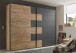 Schwebetürenschrank >LINEA< in Bartex Eiche / Graphit - 270x211x58cm (BxHxT)