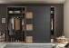 Schwebetürenschrank >LINEA< in Bartex Eiche / Graphit - 270x211x58cm (BxHxT)