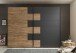 Schwebetürenschrank >LINEA< in Bartex Eiche / Graphit - 270x211x58cm (BxHxT)