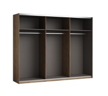 Schwebetürenschrank >LINEA< inkl. Passepartout, Bartex Eiche Dekor / Graphit - 280x215x60 (BxHxT)