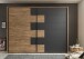 Schwebetürenschrank >LINEA< inkl. Passepartout, Bartex Eiche Dekor / Graphit - 280x215x60 (BxHxT)