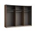 Schwebetürenschrank >LINEA< inkl. Passepartout, Bartex Eiche Dekor / Graphit - 280x215x60 (BxHxT)