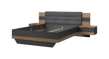 Bettanlage >LINEA< in Bartex Eiche / Graphit -...
