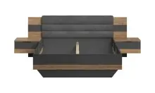 Bettanlage >LINEA< in Bartex Eiche / Graphit -...