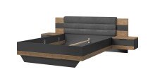 Bettanlage >LINEA< in Bartex Eiche / Graphit -...