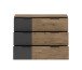 Schubkastenkommode >LINEA< 3 Schubladen, Bartex Eiche / Graphit - 120x89x40cm (BxHxT)